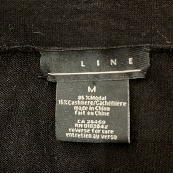 EUC Line The Label cashmere blend black open front cardigan with bell sleeves - Picture 5 of 5